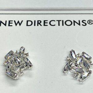 New Directions Cubic Zirconia Cluster Earrings